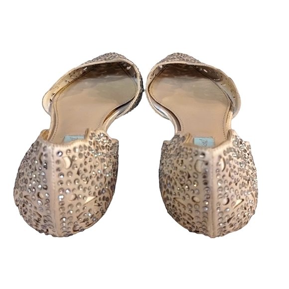 Blue by Betsey Johnson "Lucy" Embellished Sparkling Flats Size 8 - Picture 5 of 8